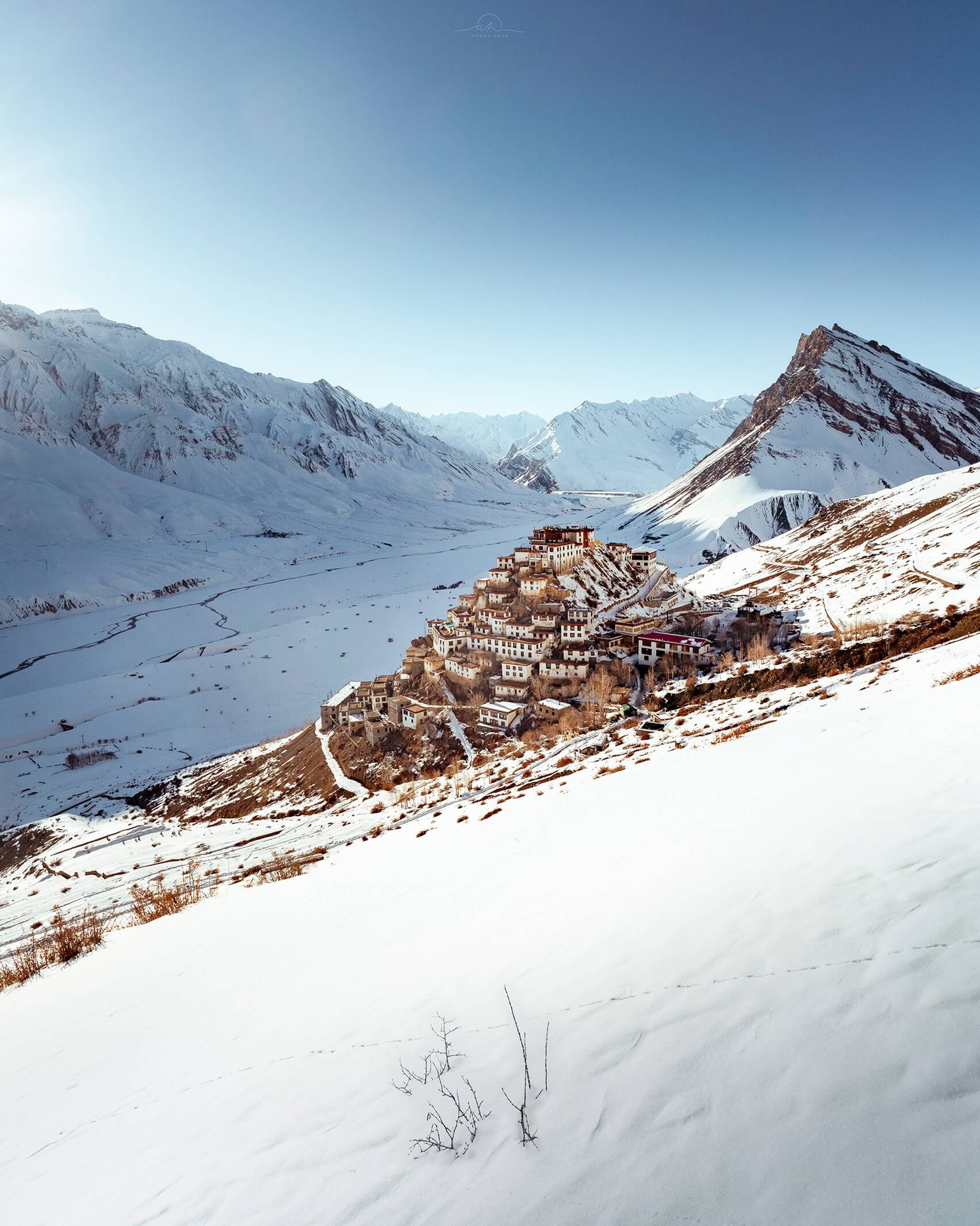 Snow Covered Key Monastery in Winter Spiti New Year Expedition with Arun Hegden